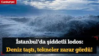 İstanbul'da şiddetli lodos: Deniz taştı, tekneler zarar g&ouml;rd&uuml;!