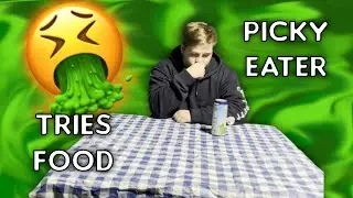 Picky eater tries foods for the first time