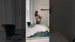 Continua to paint my huge watercolor painting  #artist #botanicalillustration #watercolor