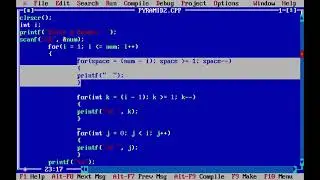 C Program to show ''0'' on Center Line of Triangle