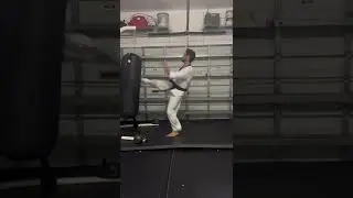 Taekwondo heavy bag work