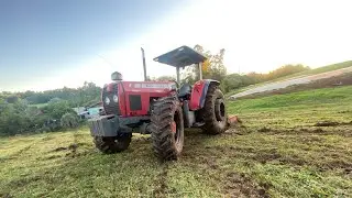 ROÇANDO AS PASTAGENS DAS VACAS DE TRATOR MASSEY FERGUSON 283