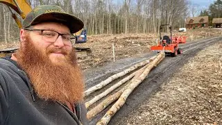 Moving Logs With A Kubota That's Way Too Small