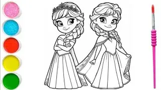 How To Draw Cute | Elsa and Anna | Frozen | ice queen | Drawing Tutorial