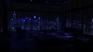 Rainy Night in New York City (No Ads) ☔ Cozy Window View Rain for Deep Sleep