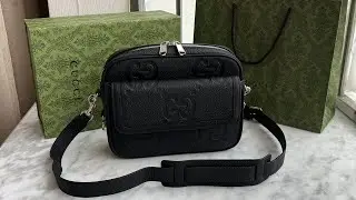 GUCCI SMALL JUMBO GG CROSSBODY BAG Black Leather Review