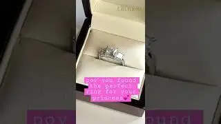 .950 Platinum | 3 Stone Princess Cut Engagement Ring 💍 #shorts #finejewelry #princesscut