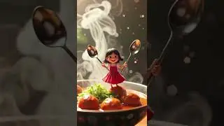 Mini Korean Girl vs Giant Manchurian | Funny Food Attack Short | Meta Myst Hub 🍜👧🏻😂