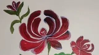 One stroke painting using acrylic painting with round brush 🖌️ #painting #art #drawing #ayat 