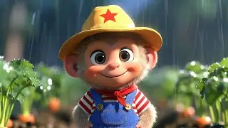 Monkey Picking Carrots in the Rain&hellip; Cutest Farm Moment! Cartoon Farm