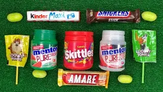 Satisfying Video | Skittles Mentos Open Mix Candy and Sweets Snickers KinderMaxi LooneyTunes GumASMR