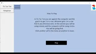 Hangman and Tic Tac Toe Game Project in Python Tkinter