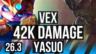 VEX vs YASUO (MID) | 42K damage | KR Master | 26.3