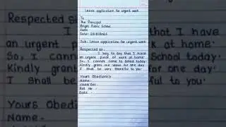 urgent piece of work application #english #goodworksmotivatedbylove #handwriting #motivation #exam #