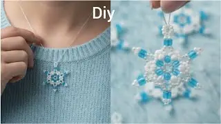 How to make  beads snowflake necklace/ Christmas special Snowflake diy ❄️❄️❄️