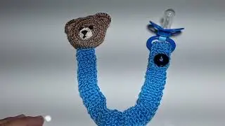 (302) (( VERSÃO CANHOTO )) PASSO PASSO  PRENDEDOR DE CHUPETA DE URSO 