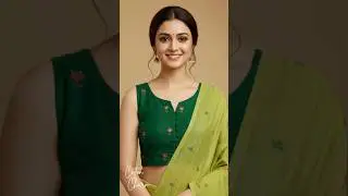 🌿 Elegant Green Cotton Blouse Design | Matching Butta Saree Blouse | Simple & Classy Look💚