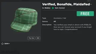 How to get the Verified, Bonafide, Plaidafied hat in Roblox for Free!