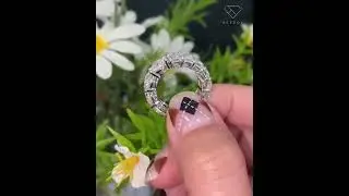 Emerald Cut and Round Diamond Eternity Band 💎💍 #eternityband  #diamondband  #band