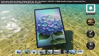 Hydrangea Abstract Mosaic Digital Wall Art - Modern Botanical Decor #WallArt