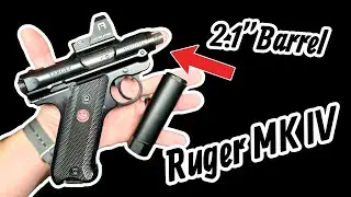 Короткоствольный револьвер Ruger MKIV с глушителем! Насколько он точен?