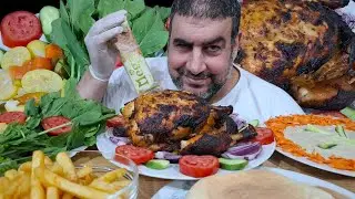 الاكيل تحدي دجاج كباب 🍢 مشوي بطاطس 🍟 طحينة خضار جرجير مخلل خبز 🍞 ايس كريم 🍦 🍦 🍦 @galal6