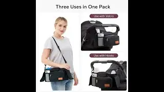 Momcozy Universal Stroller Organizer with Insulated Cup Holder Detachable Phone Bag & Shoulder Strap