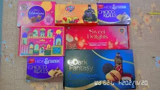 Diwali Gifts 🎁😊 Dark Fantasy, Harvest Sweet delights, Unibic Cookies, Cadbury chocolate, Parle Box☑️