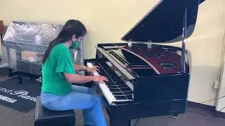 Christine playing &lsquo;River Flows in you&rsquo; by Yiruma on our brand new Yamaha AvantGrand N3X