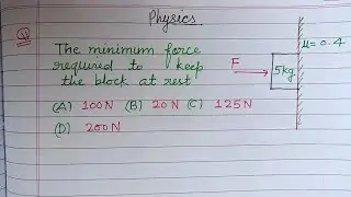 The minimum force required to keep the block at rest... | jee mains physics pyqs | friction