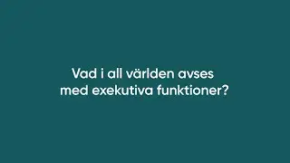 7. Vad i all v&auml;rlden avses med exekutiva funktioner?