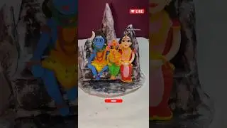 Shiv Ji Parvati ji Ganesh ji  Clay Idol Sawan #shiv #ClayArt #shorts #diy #craft #clay #handmade