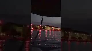 River Danube in Romania at night