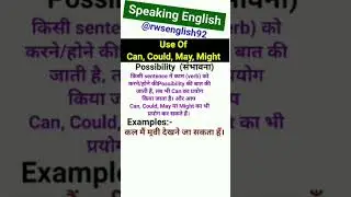 Modal Verbs | Can, Could, May, Might | Modal in English Grammar| Translate Hindi to English, English