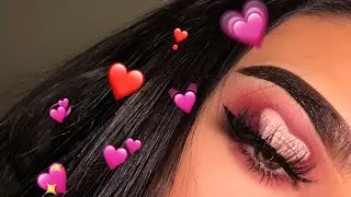 VALANTINES HEART CUT CREASE MAKEUP LOOK