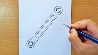 box end wrench drawing | how to draw box end wrench | box end spanner drawing