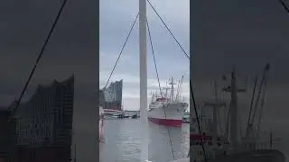 Amazing Hamburg view from Rickmer Rickmers museum ship