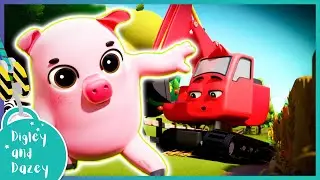 Farm Animal Singalongs 🚧 🚜 | Digley and Dazey | Kids Construction Truck Cartoons
