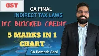Chartbook | CA Final IDT | Blocked Credit | ITC | GST ENGLISH LECTURES | CA Ramesh Soni