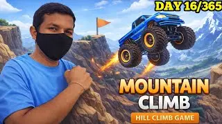 365 DAY CHALLENGE DAY - 16 Monster Truck Extreme Stunt on Mountain 😲 | Hill Climb Game