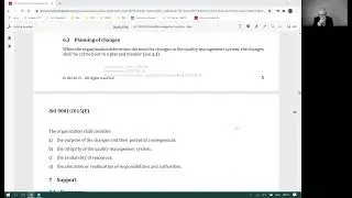 ISO 9001 Clause 6.3 Planning of changes