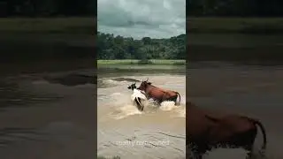 Cow vs Buffalo 🐃 #cow #buffalo #nature #wildlife #wildanimals #animals #animalworld #funnyanimals