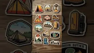 Camping Stickers Retro Style #camping #hiking #adventure #mountains #nature #outdoors #travel #fyp