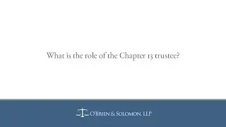 What is the role of the Chapter 13 trustee?