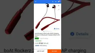 boat Rockerz 235v2 Bluetooth earphone.....@749 only.