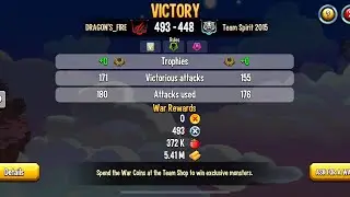 Monster legend// dragon fire 🐉vs team spirit 🐅 we won🎉🥳🥳