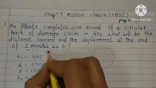 An athlete completes one round of a circular track of diameter 200 m in 40 s...... class 9 cbse