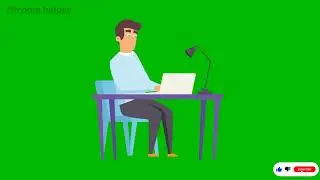 Working Man Character animation- 2D animated, Green Screen Video #workingfromhome #greenscreen