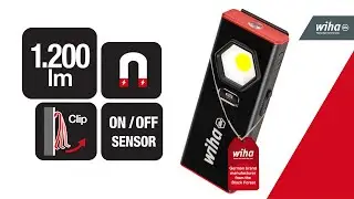 Wiha Handleuchte 1.200 lm | mit On-/Off Sensor | mit Dimmfunktion | USB-C I 10 h Leuchtdauer (45699)