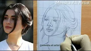 How to draw Turkish Drama Actress &ouml;zge yağız as Rehaan | girl Drawing outline tutorial step by step